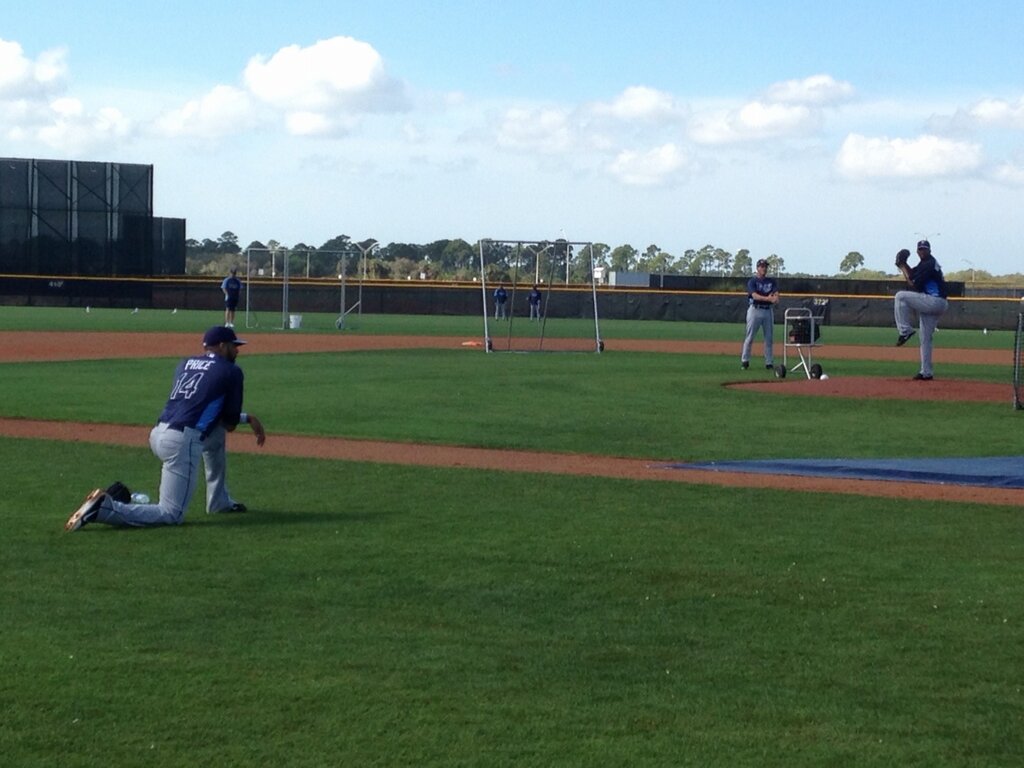 David Price in the foreground, Roberto Hernandez on the mound. (Photo courtesy of Marc Topkin/Tampa Bay Times)