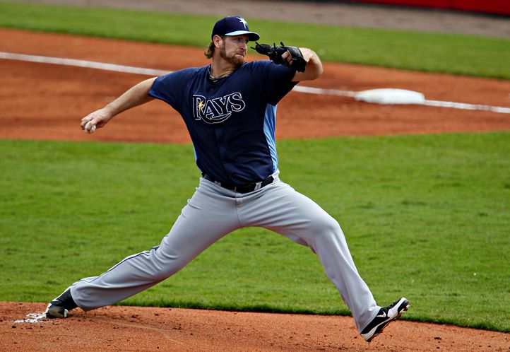 Jeff Niemann on the mound in his March 22, 2013 start against the Orioles in Port Charlotte, FL (Photo courtesy of the Tampa Bay Times)