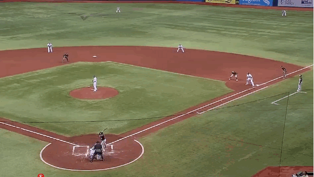 GIF of Desmond Jennings unassisted double play (Courtesy of DRaysBay)