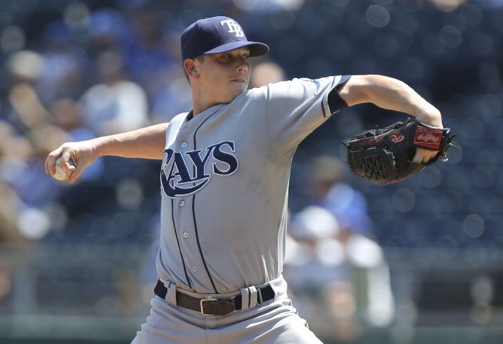 Jeremy Hellickson throws in the first inning against the Kansas City Royals. (Photo courtesy of Ed Zurga/Getty Images)