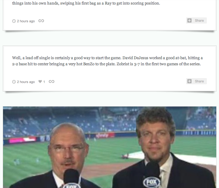 Click the screen shot to be redirected to a blow-by-blow summary of Wednesday night's Rays/Angels game.