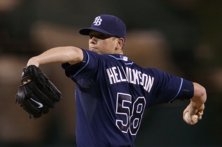 Jeremy Hellickson pitches against the Los Angeles Angels on September 4, 2013. (Photo Courtesy of Jeff Gross/Getty Images)