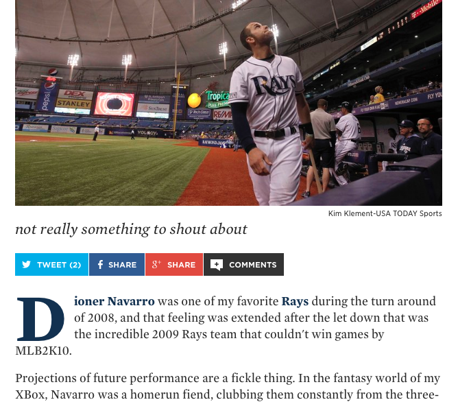 Click the screenshot to be redirected to Danny Russell's game recap via DRaysBay.