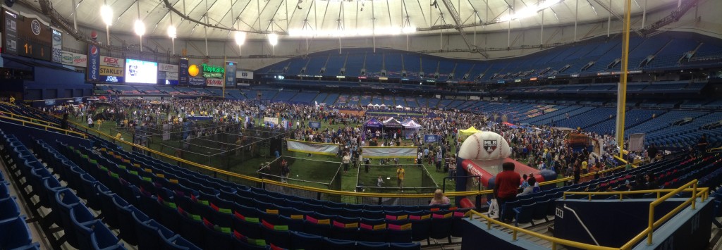 The scene from section 143 in the Trop, where yours truly will spend 22 games live blogging this season. 