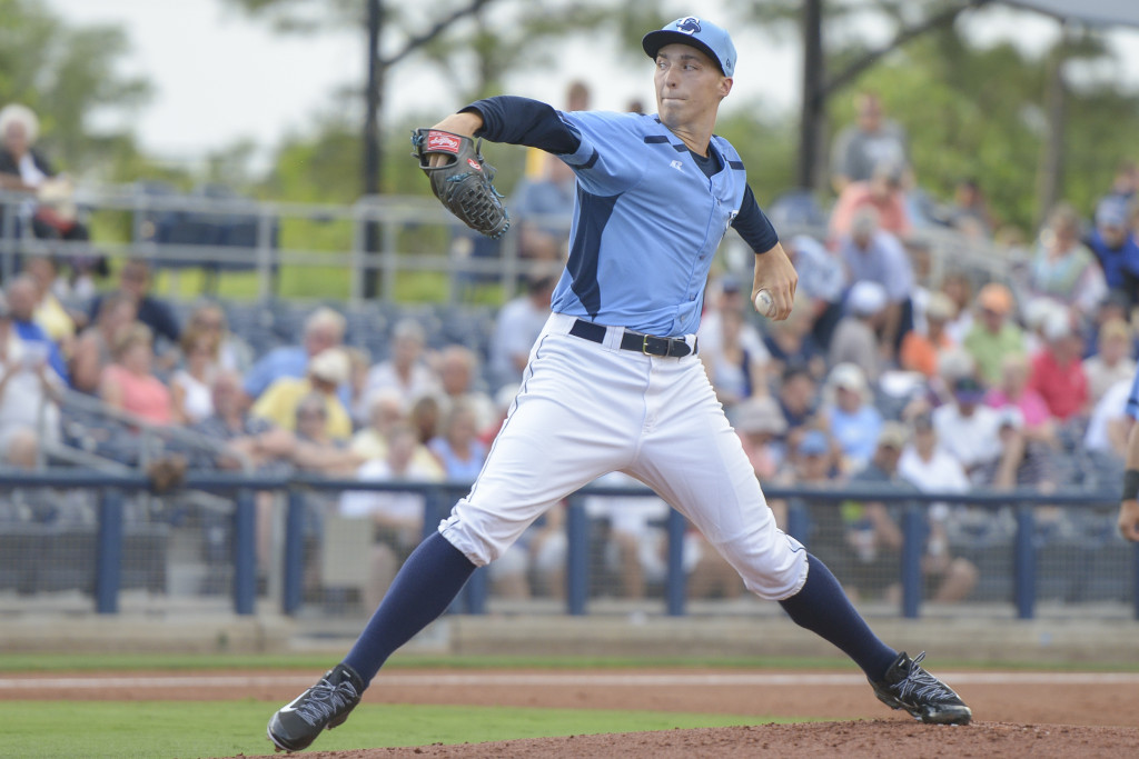 Left-hander Blake Snell, who pitched 21 scoreless innings to start the season, was promoted to Double-A on Sunday. (Photo Credit: Sun Photo/Jennifer Bruno)