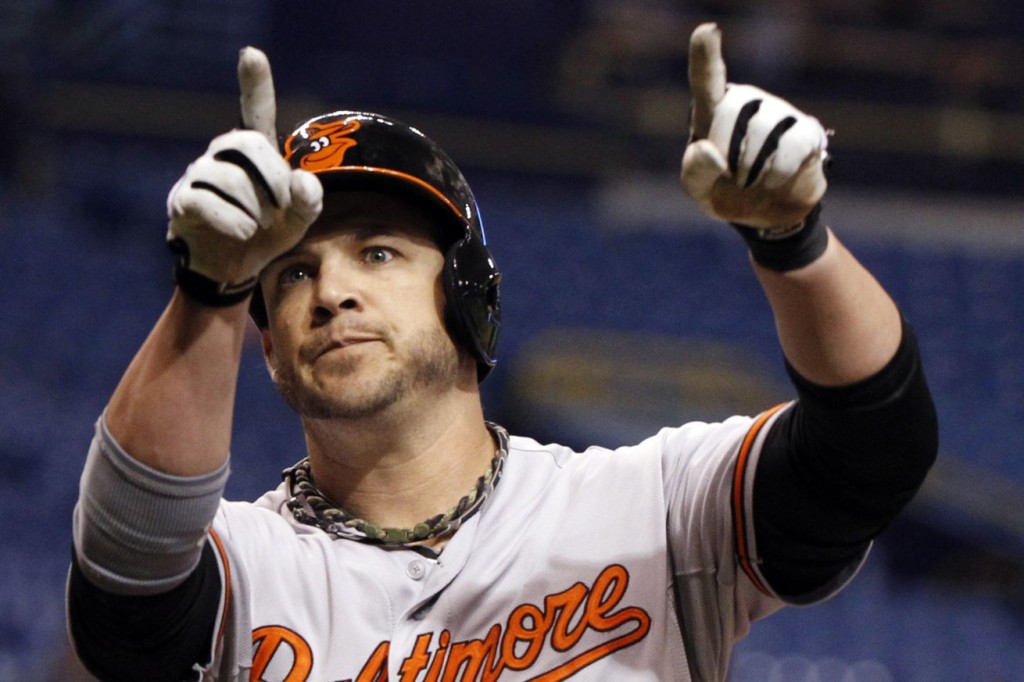 The Tampa Bay Rays signed free-agent Steve Pearce to a one-year contract on Thursday. (Photo Credit: Kim Klement/USA Today Sports)
