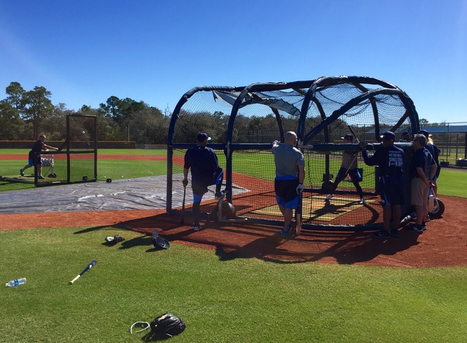 New Rays OF/DH Corey Dickerson was among two dozen-plus players working out in Port Charlotte on Wednesday, and his batting practice was impressive. (Photo Credit: Marc Topkin/Tampa Bay Times)