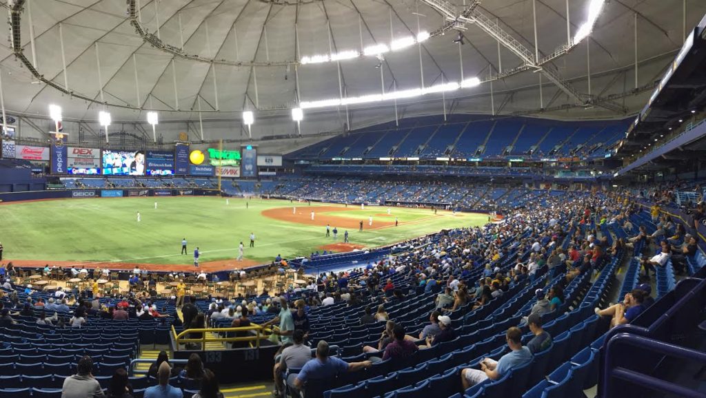 14,116 baseball fans "packed" into the Trop on Tuesday to watch the Los Angeles Dodgers beat the Tampa Bay Rays 10-5. (Photo Credit: Anthony Ateek/X-Rays Spex)