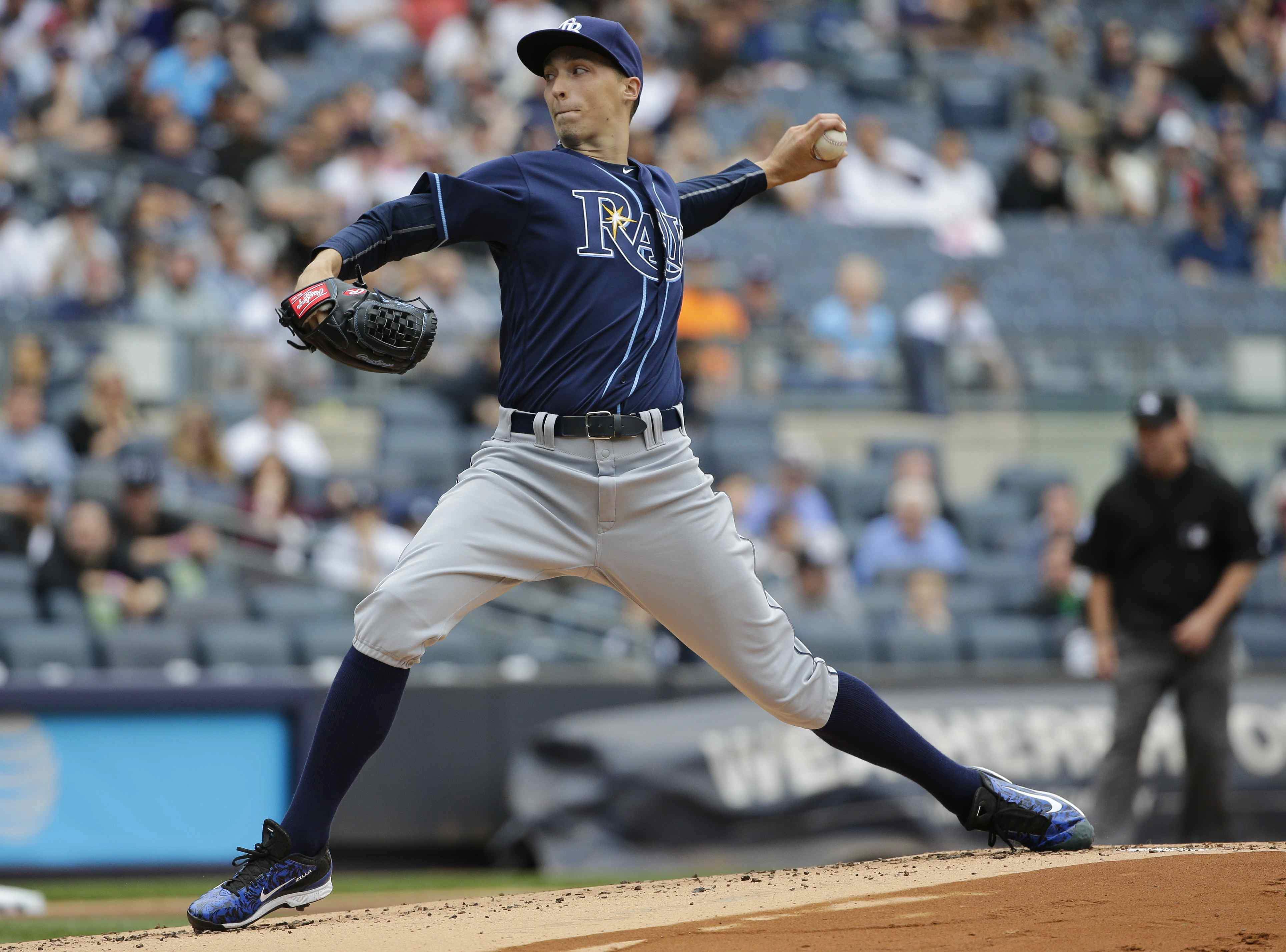Blake Snell is set to make his second career start at Yankee Stadium tonight. (Photo Credit: TBO.com)